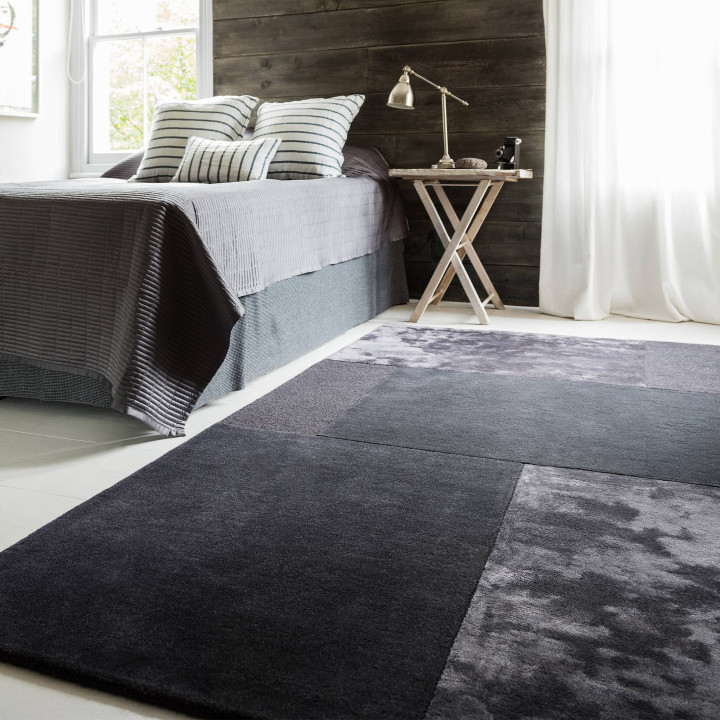Rug Tate Tonal Textures geometric dark grey ligh