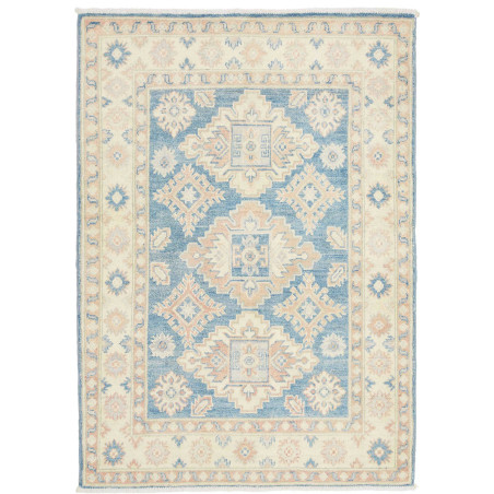 Tappeto Kazak Afghanistan 104x149 Blu Crema