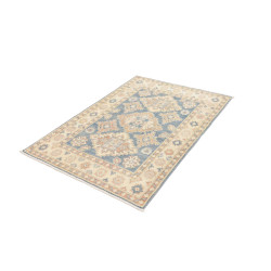 Tappeto Kazak Afghanistan 104x149 Blu Crema