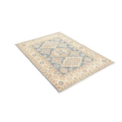 Tappeto Kazak Afghanistan 104x149 Blu Crema