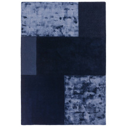 Rug Tate Tonal Textures geometric blue dark blue