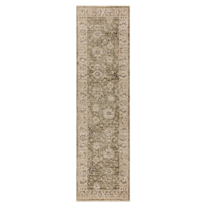 Tappeto Heriz stilizzato beige e verde salvia 20