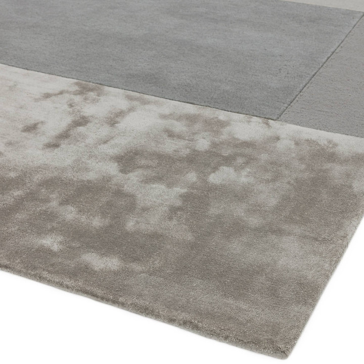 Rug Tate Tonal Textures geometric light grey dar