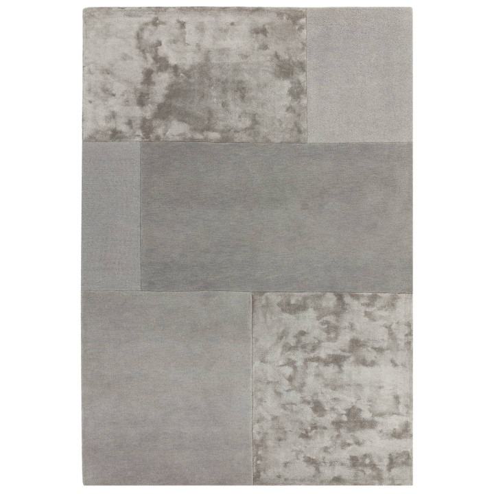Rug Tate Tonal Textures geometric light grey dar