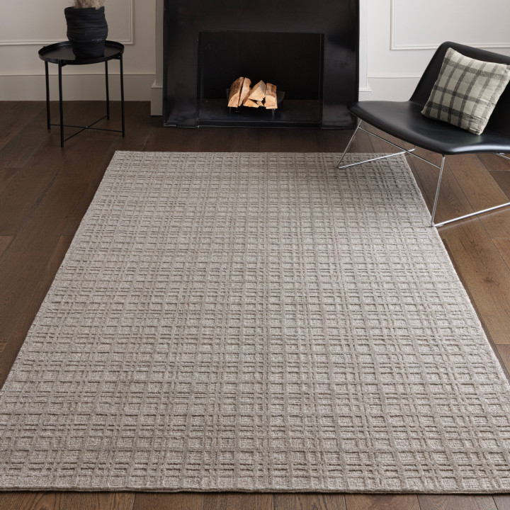 Tappeto Thatch geometrico grigio e argento 160x2