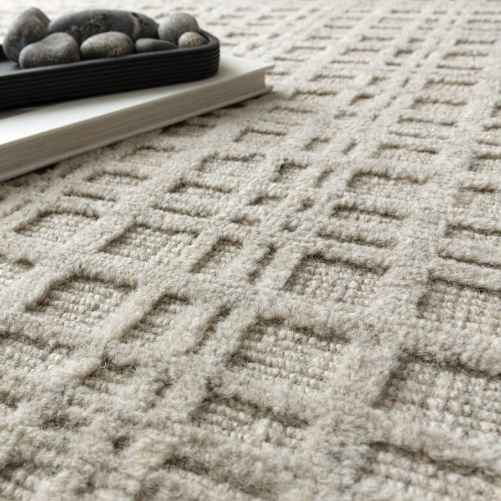 Tappeto Thatch geometrico grigio e argento 160x2