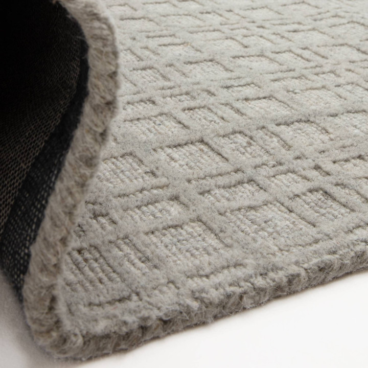 Tappeto Thatch geometrico grigio e argento 160x2