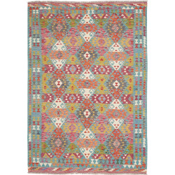 Tappeto Kilim Afghanistan 165x246 Azzurro Rosa