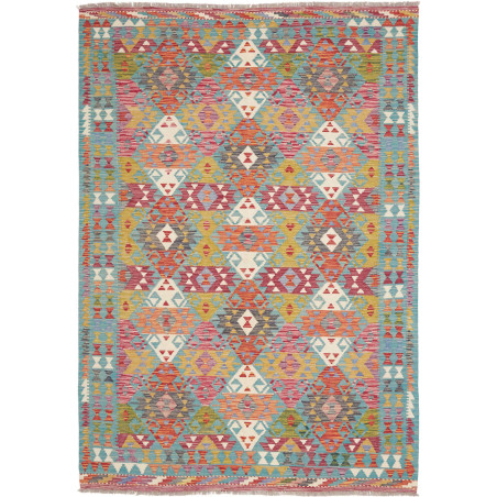 Tappeto Kilim Afghanistan 165x246 Azzurro Rosa