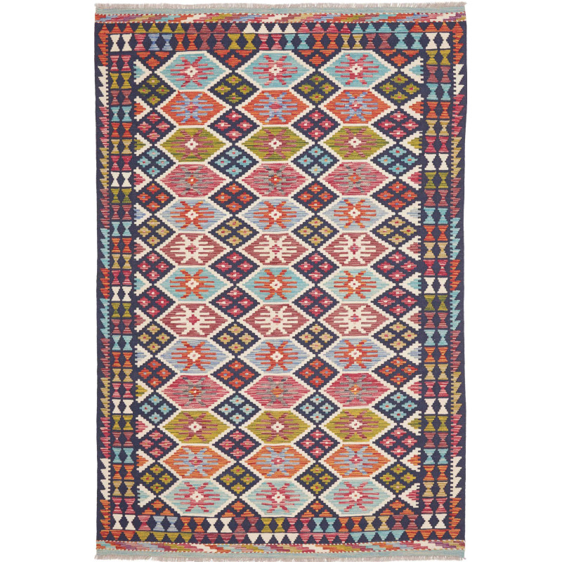 Tappeto Kilim Afghanistan 166x252 Blu Scuro