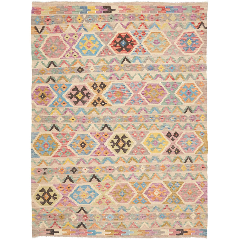Tappeto Kilim Afghanistan 168x232 Beige Crema