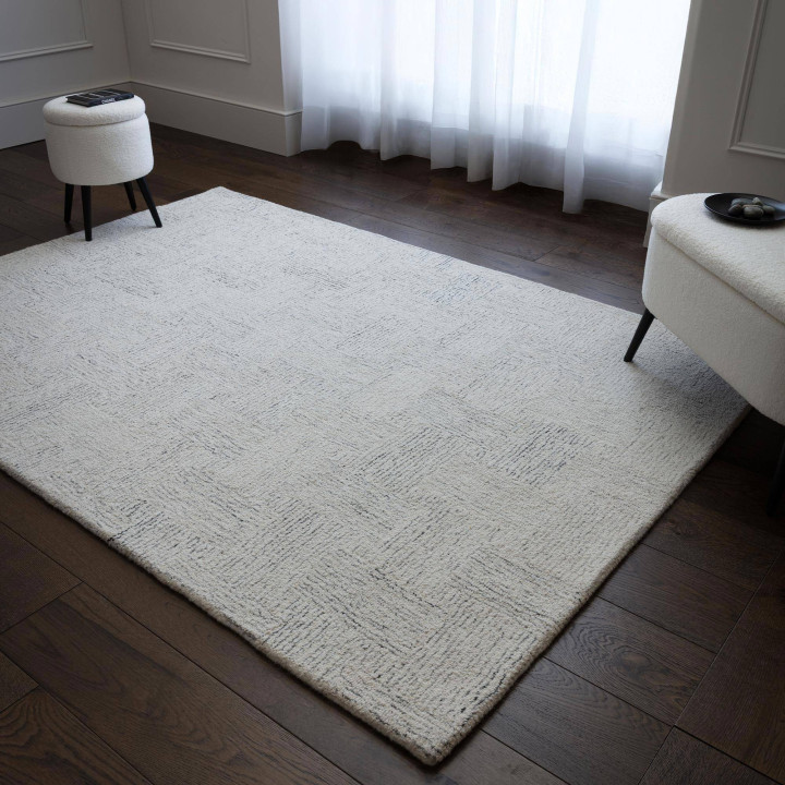 Tappeto Theodore geometrico beige e avorio 120x1