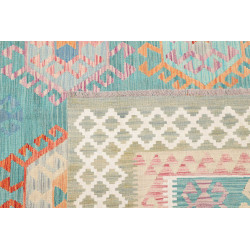 Tappeto Kilim Afghanistan 203x297 Turchese Cora