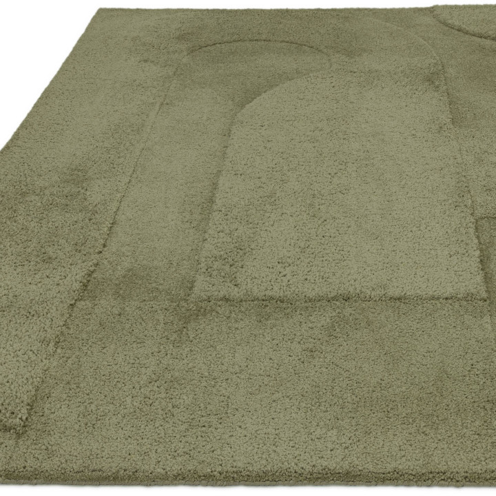 Rug Tova geometric olive green 120x170 cm