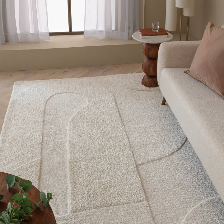 Rug Tova geometric white ivory 120x170 cm
