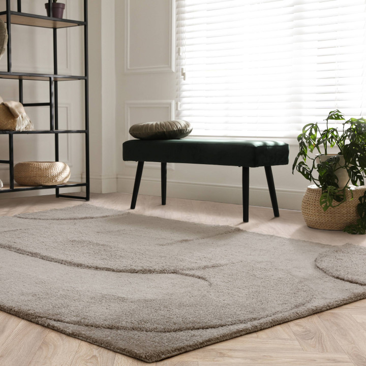 Tappeto Tova astratto beige e tortora chiaro 120
