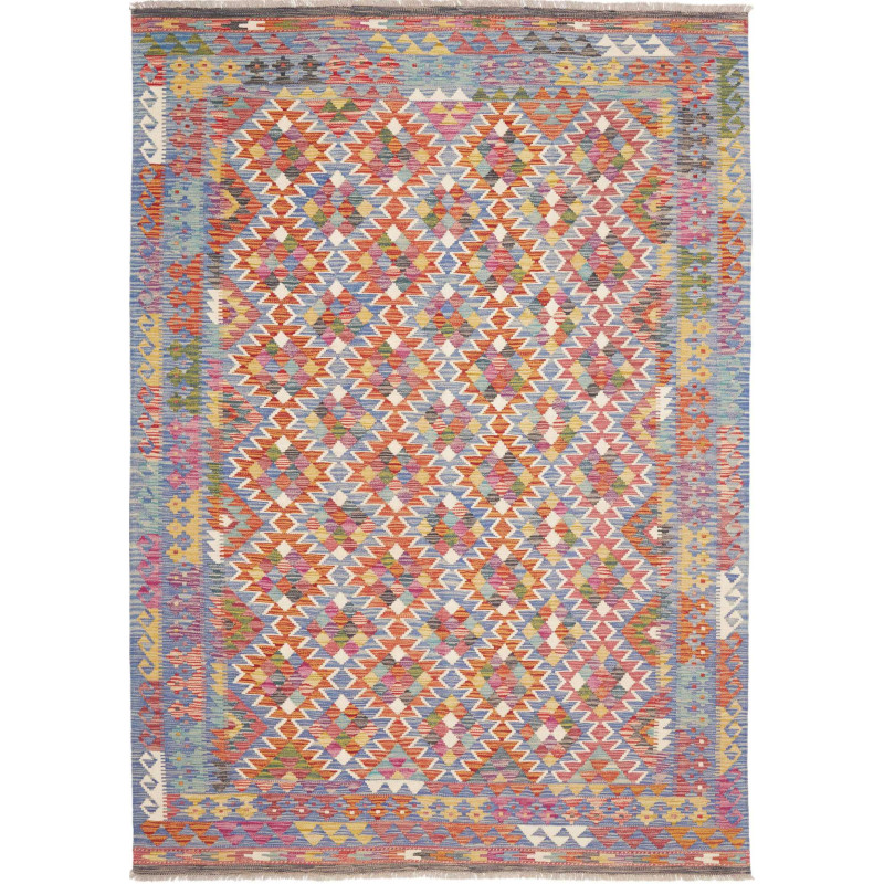 Tappeto Kilim Afghanistan 172x247 Blu Celeste
