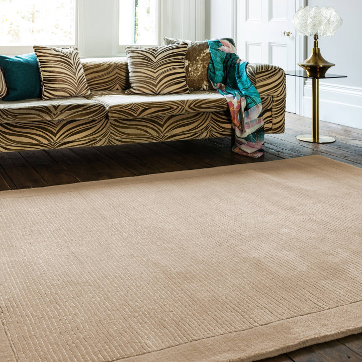 Tappeto York geometrico beige e sabbia corsia 68