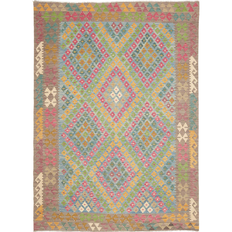 Tappeto Kilim Afghanistan 175x243 Azzurro Rosa