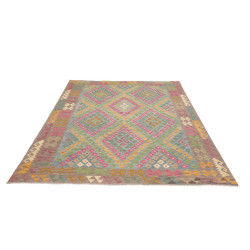 Tappeto Kilim Afghanistan 175x243 Azzurro Rosa