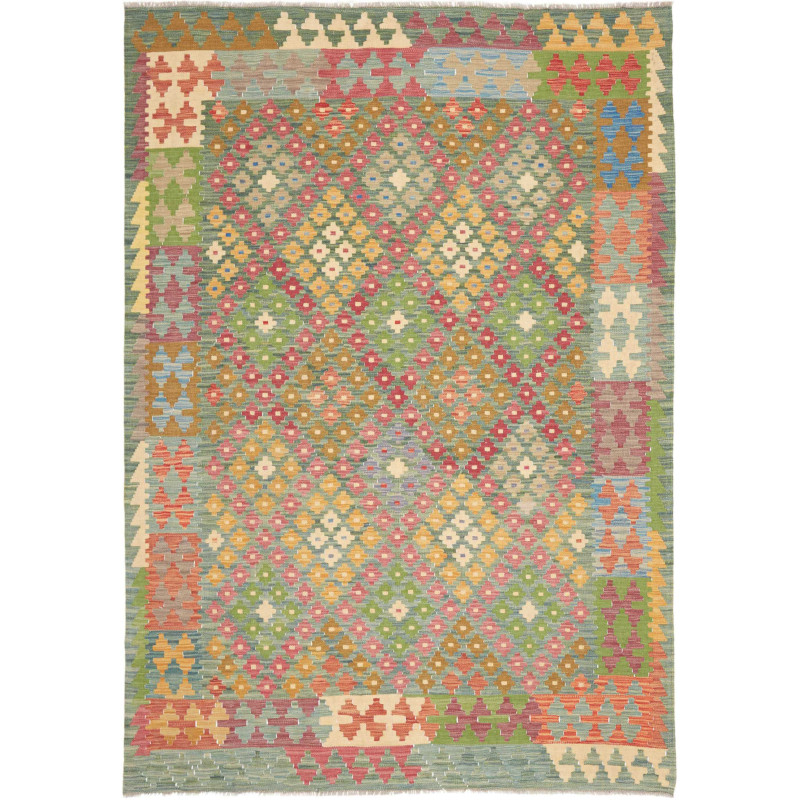 Tappeto Kilim Afghanistan 176x247 Muted Verde