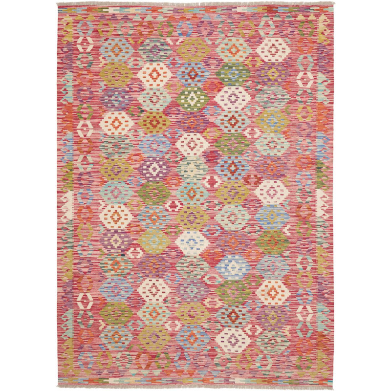 Tappeto Kilim Afghanistan 180x247 Rosso Multico
