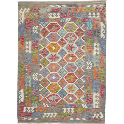 Tappeto Kilim Afghanistan 183x250 Grigio Blu
