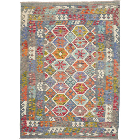 Tappeto Kilim Afghanistan 183x250 Grigio Blu