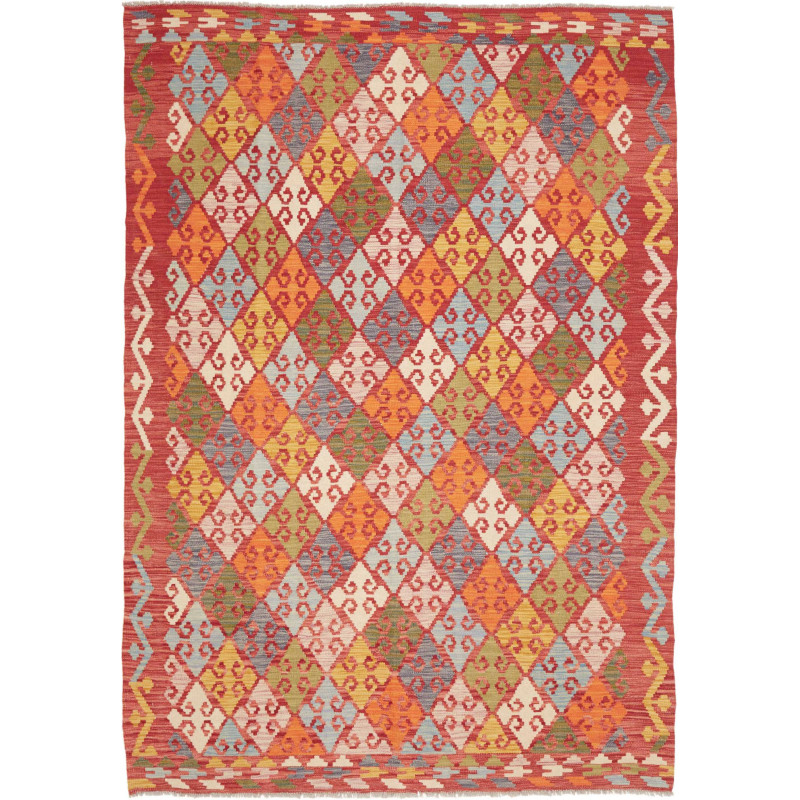 Tappeto Kilim Afghanistan 176x250 Rosso Arancio