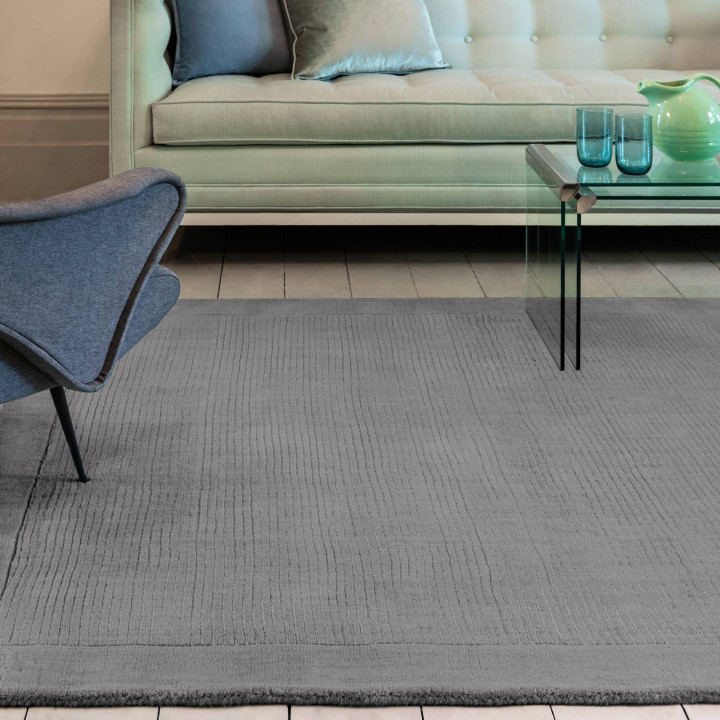 Rug York geometric silver grey runner 68x240 cm
