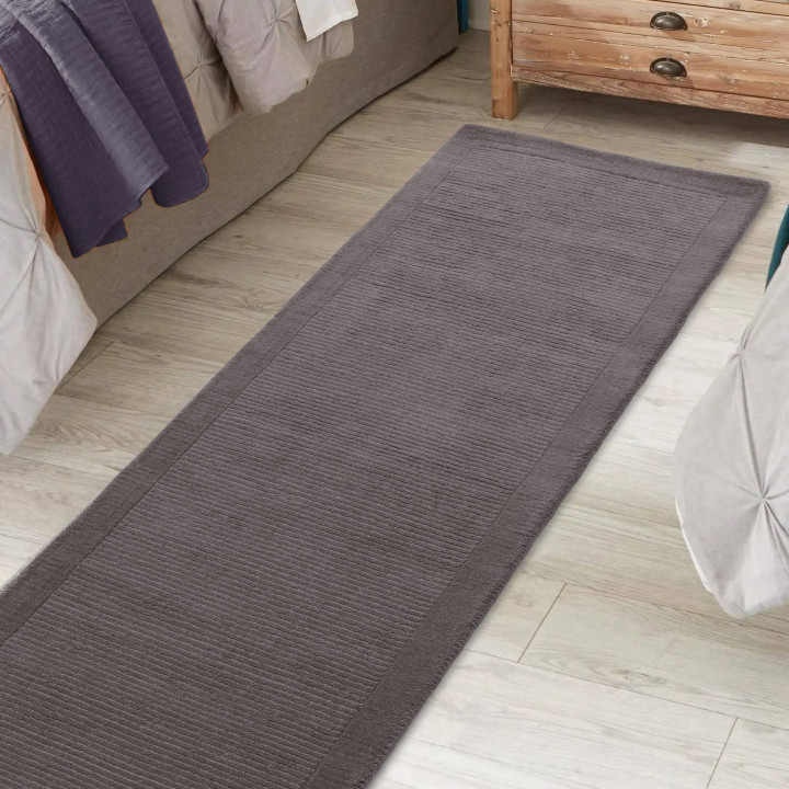 Rug York geometric silver grey runner 68x240 cm