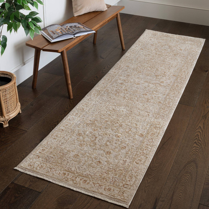 Rug Heriz non-floral medallion beige sand taupe