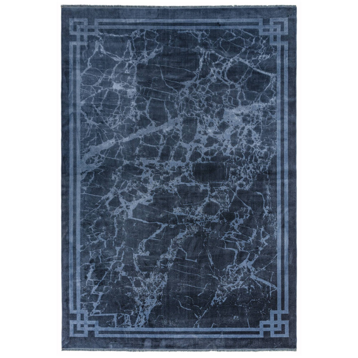Tappeto Zehraya astratto blu scuro e azzurro 120