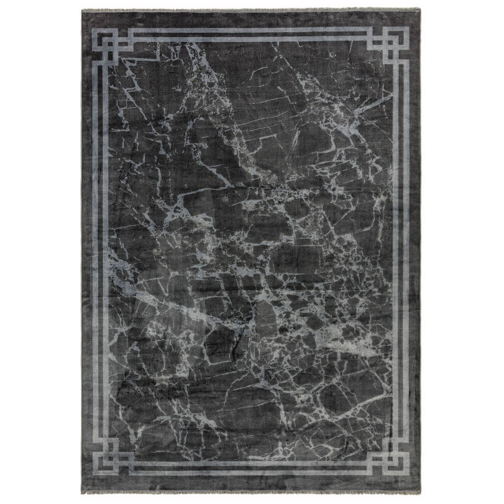 Tappeto Zehraya astratto grigio scuro e grigio c