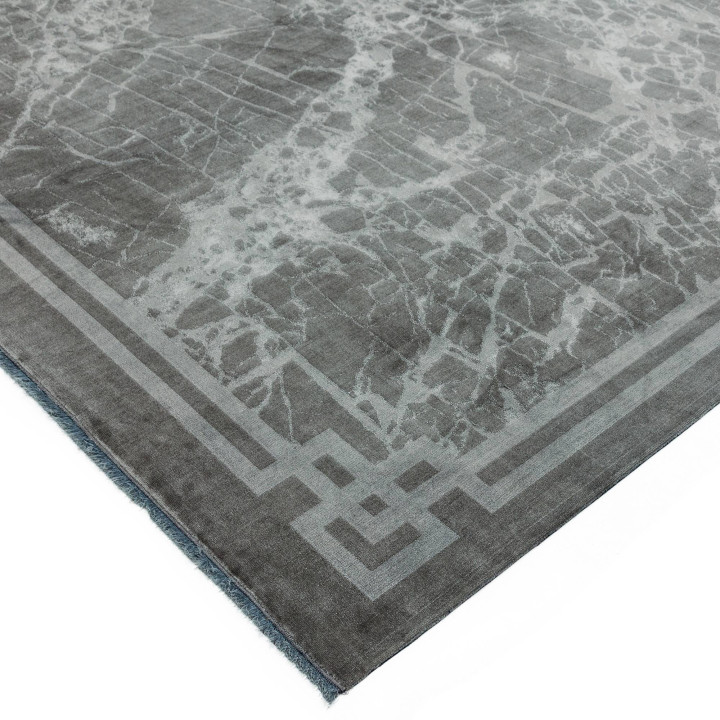 Tappeto Zehraya astratto grigio e argento 160x23