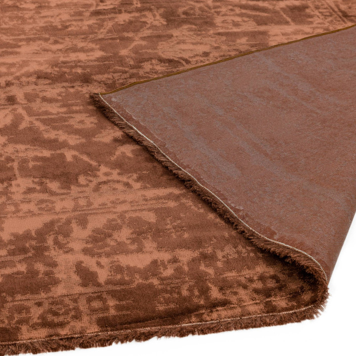 Tappeto Zehraya astratto marrone e rame 120x180