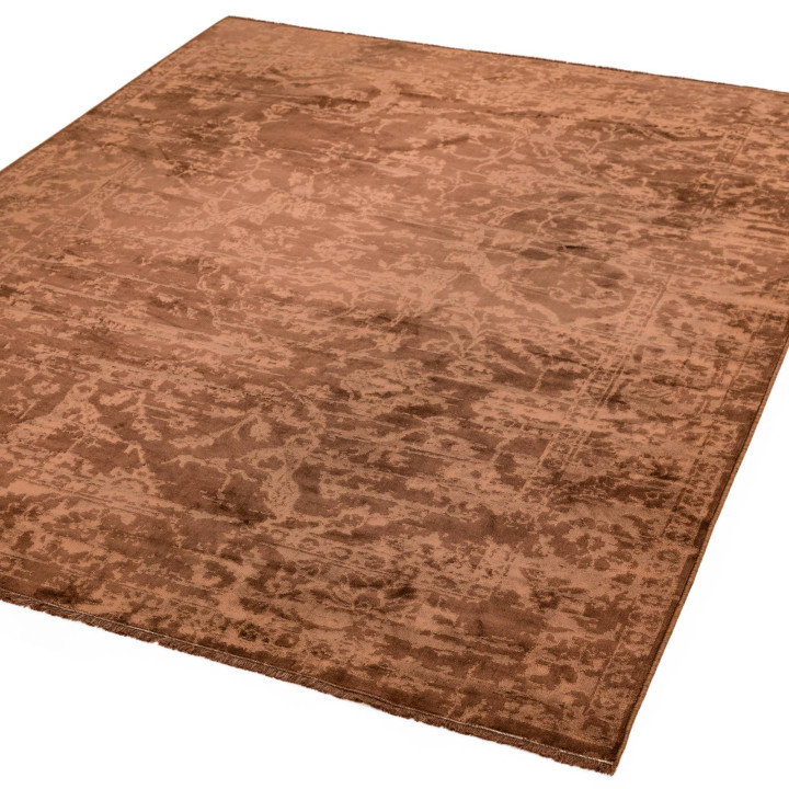 Tappeto Zehraya astratto marrone e rame 160x230