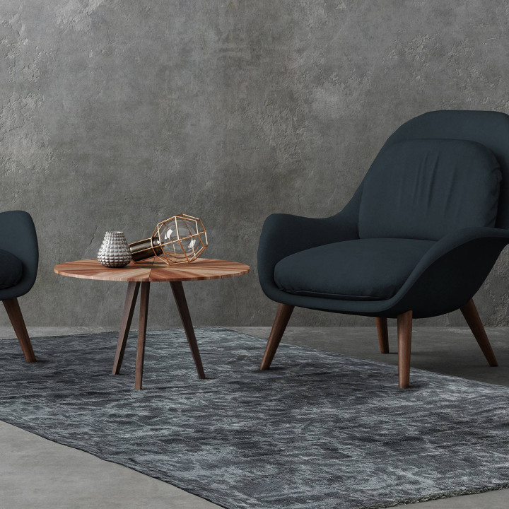 Rug Zehraya abstract dark grey light grey 160x23