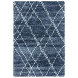 Rug Alto geometric dark blue white 240x340 cm