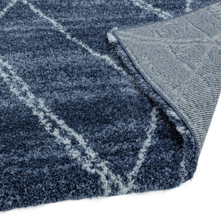 Rug Alto geometric dark blue white 240x340 cm