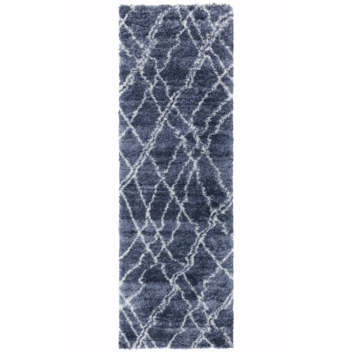 Rug Alto geometric dark blue white 240x340 cm