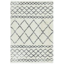 Rug Alto geometric cream white dark grey runner