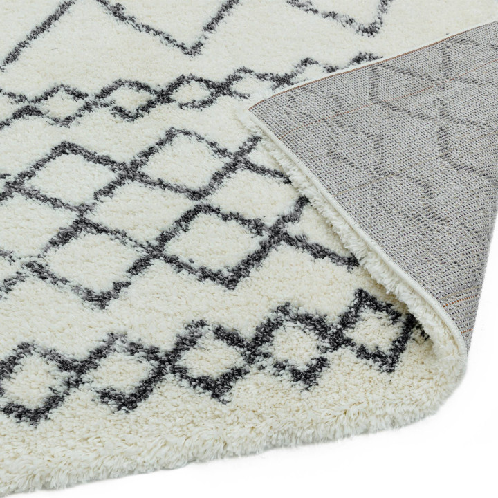 Tappeto Alto geometrico crema e grigio scuro 240