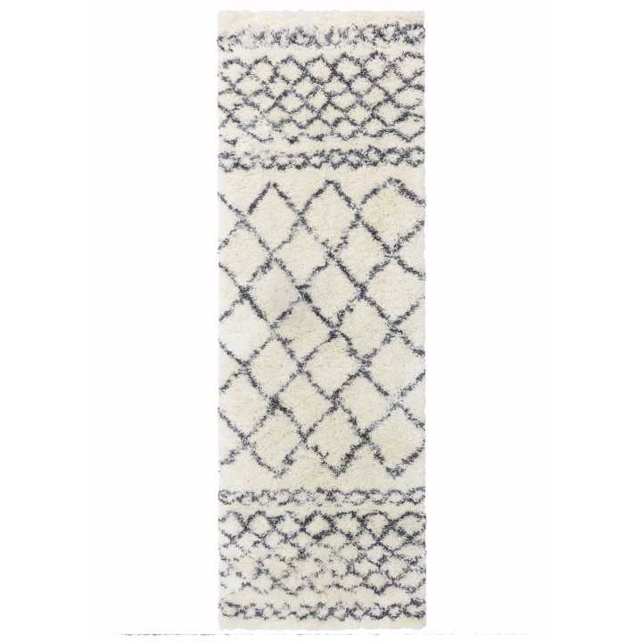 Tappeto Alto geometrico crema e grigio scuro 240