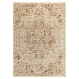 Tappeto Heriz medaglione beige e marrone corsia