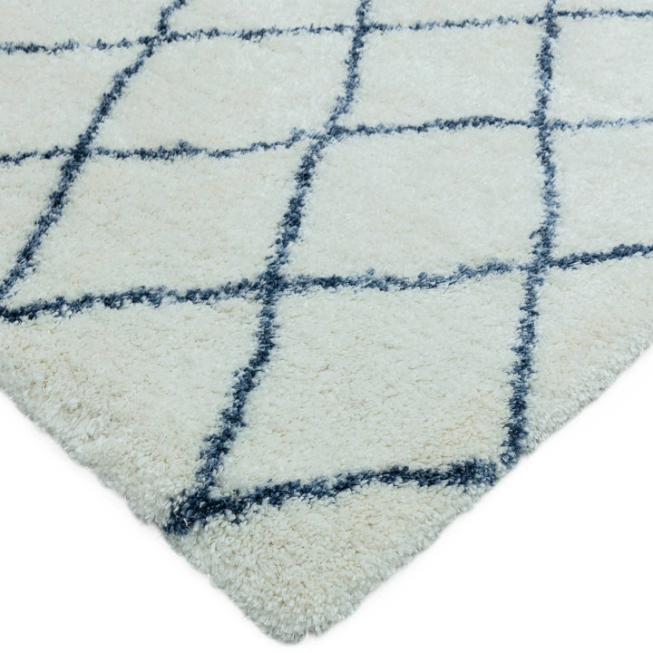 Rug Alto geometric cream dark blue 200x290 cm