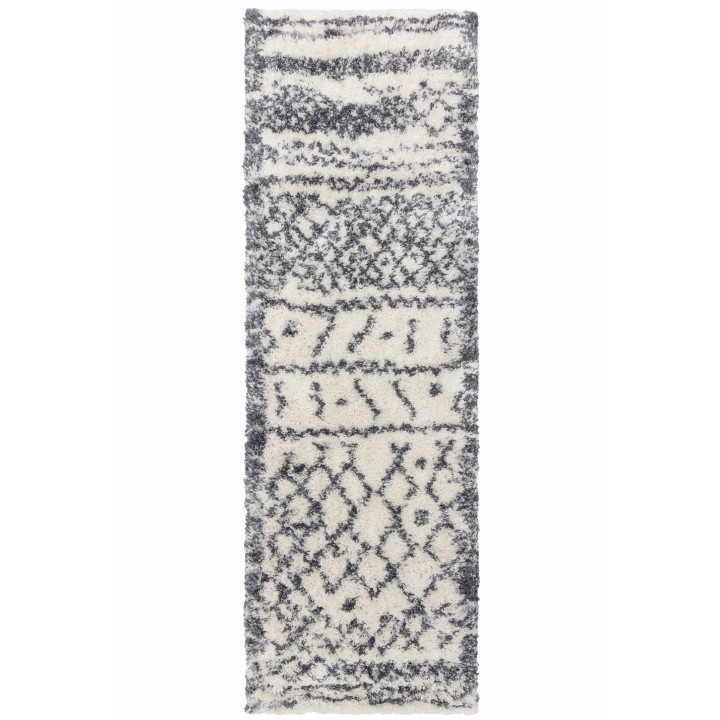 Rug Alto geometric cream white dark grey 120x170