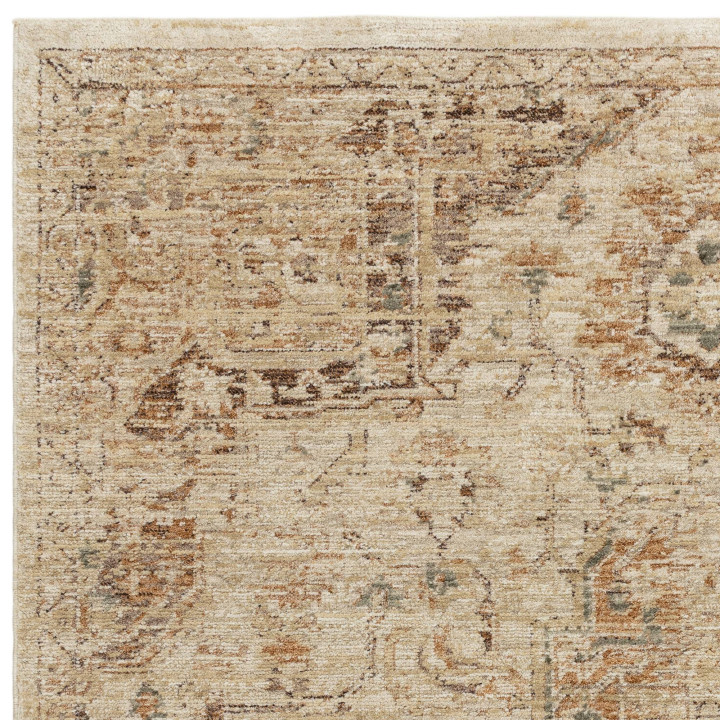 Rug Heriz non-floral medallion beige brown rust