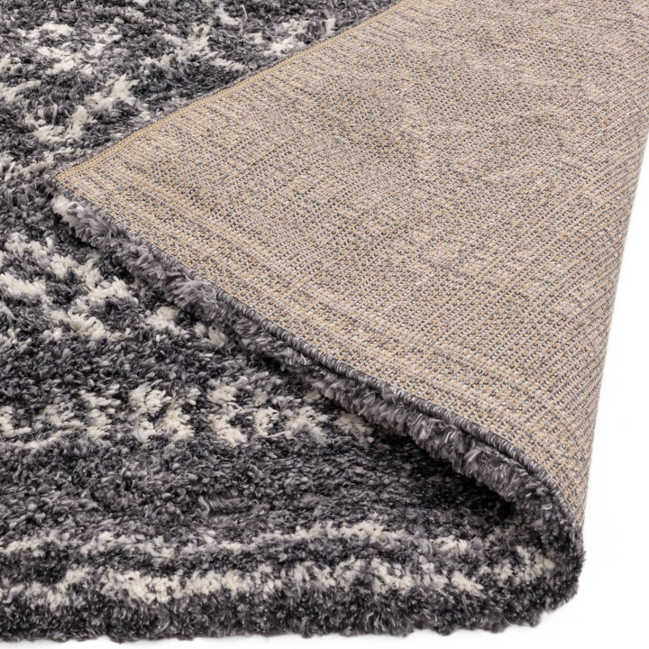 Rug Alto geometric dark grey white 120x170 cm