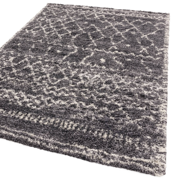 Rug Alto geometric grey white 200x290 cm